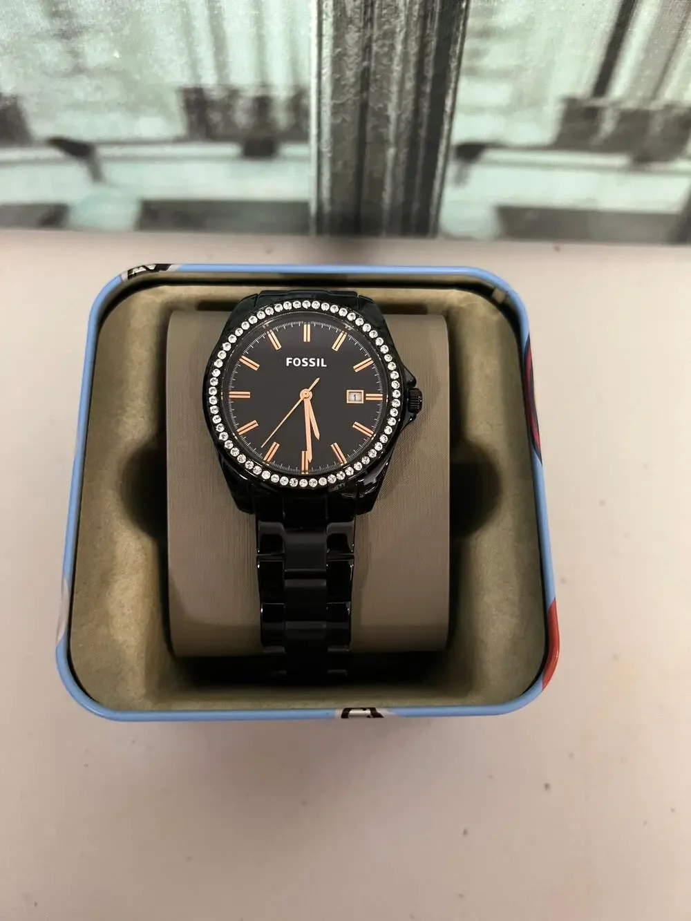 Fossil Janice BQ3318 Black Stainless Steel 3-Hand Watch